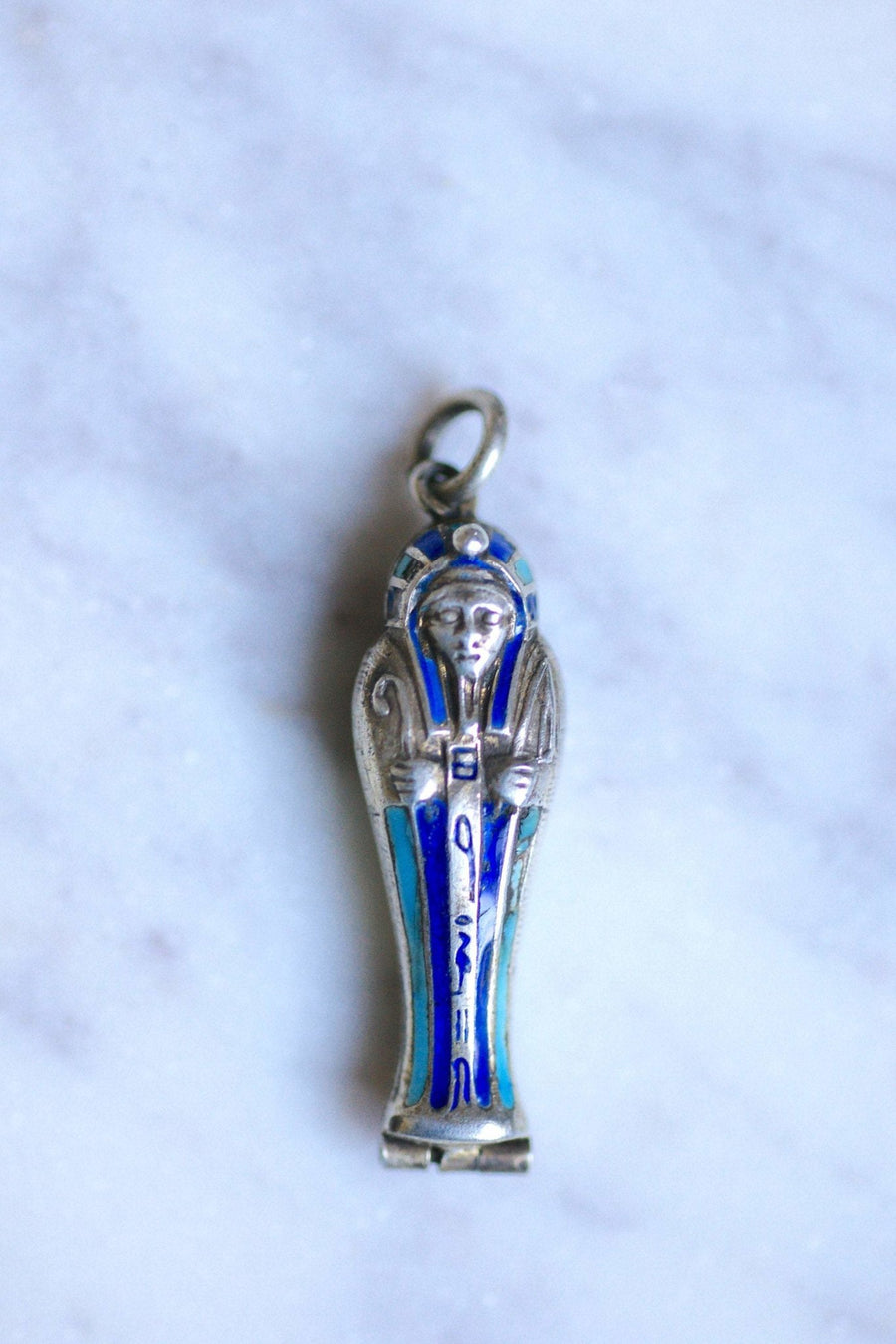 Antique sarcophagus medallion pendant in metal and enamel - Galerie Pénélope