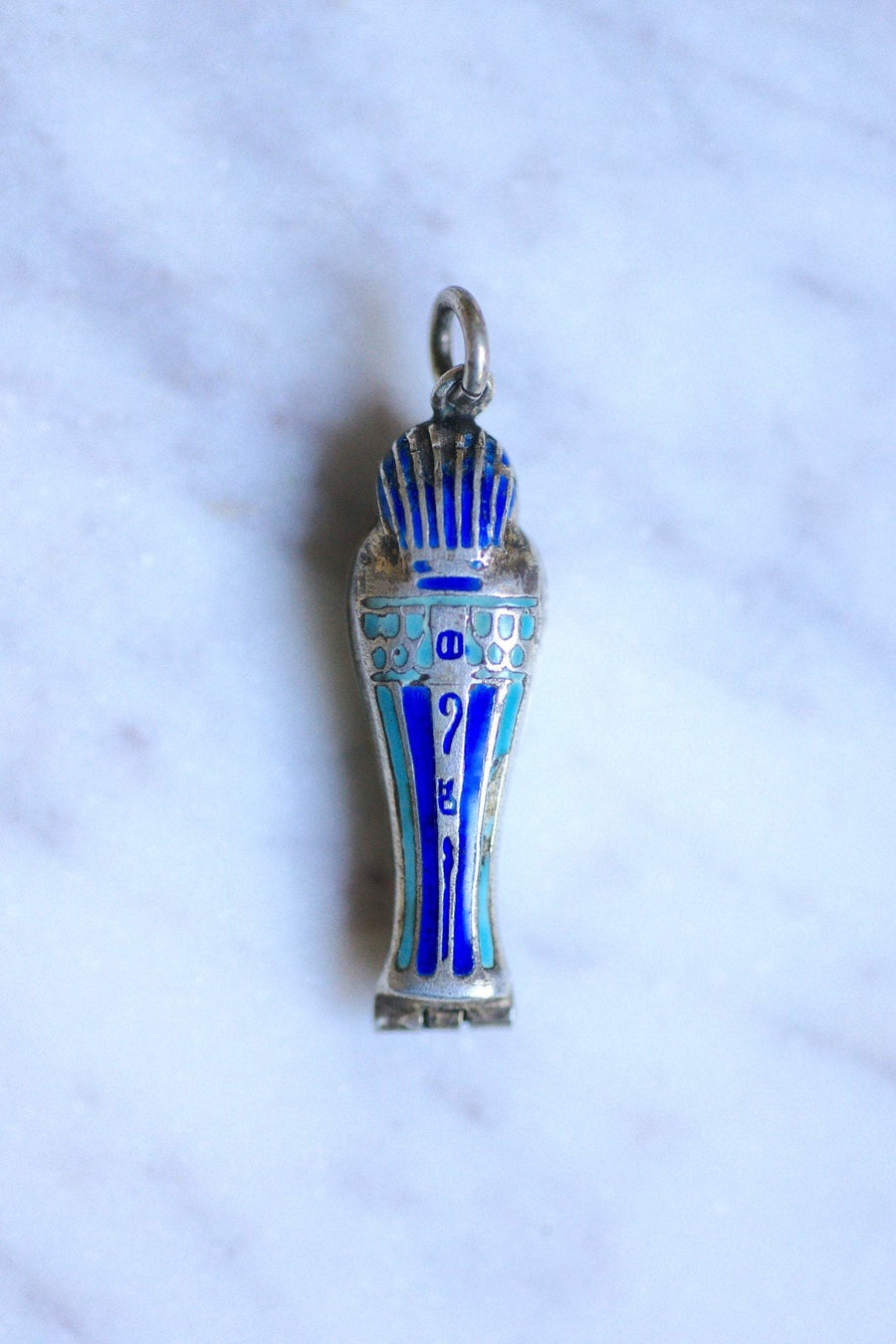 Antique sarcophagus medallion pendant in metal and enamel - Galerie Pénélope