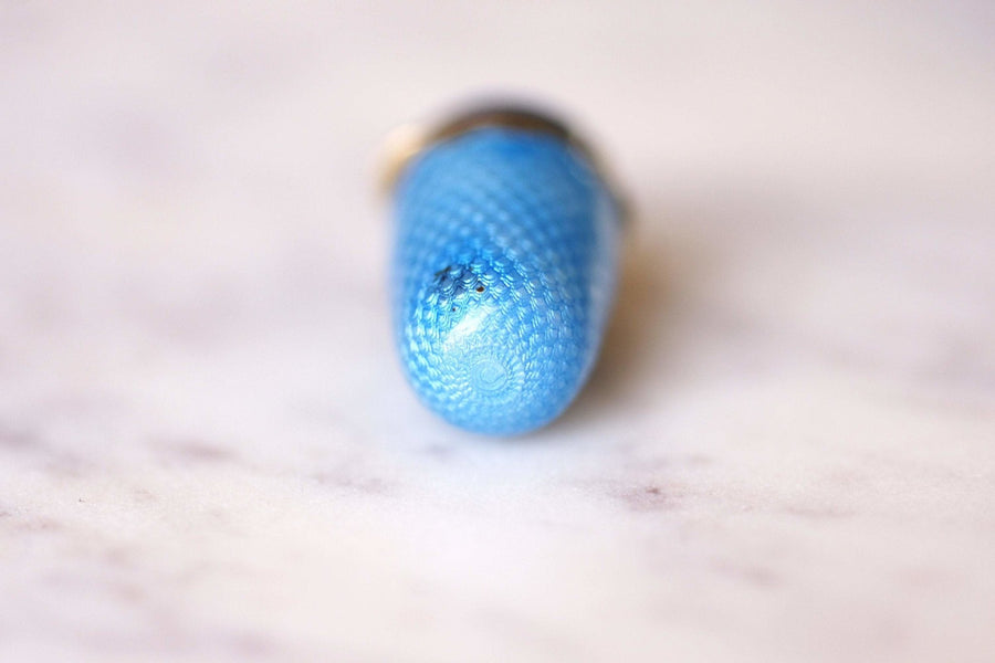 Antique poison pendant with blue enamel and silver - Galerie Pénélope