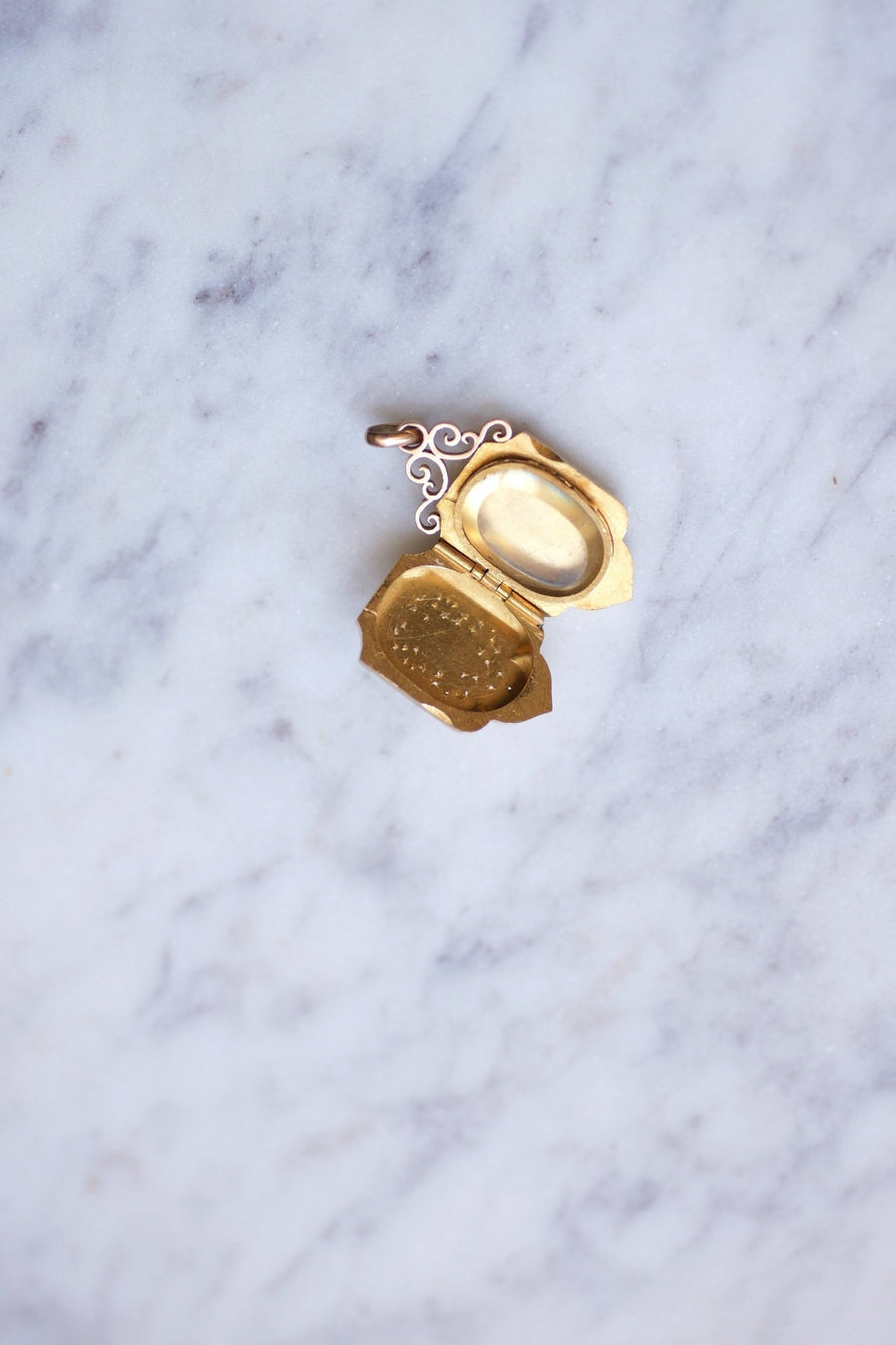 Antique pink gold pendant photo medallion - Galerie Pénélope
