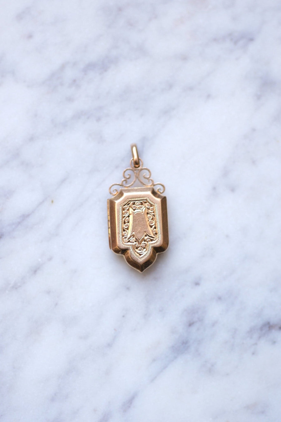 Antique pink gold pendant photo medallion - Galerie Pénélope