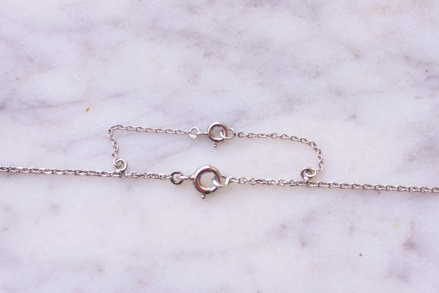 Solitaire Art Deco gold and platinum necklace, diamond 0.80Ct - Galerie Pénélope