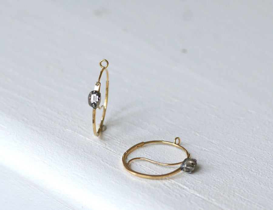Antique round fish hooks in gold, silver and diamonds - Penelope Gallery