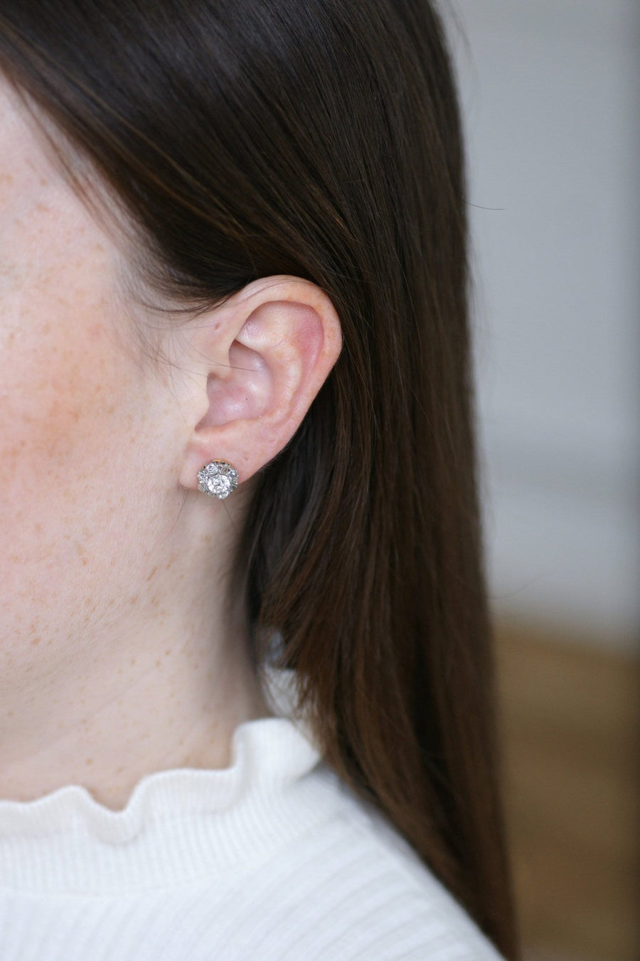 Daisy earrings diamonds 2,30 Cts - Galerie Pénélope