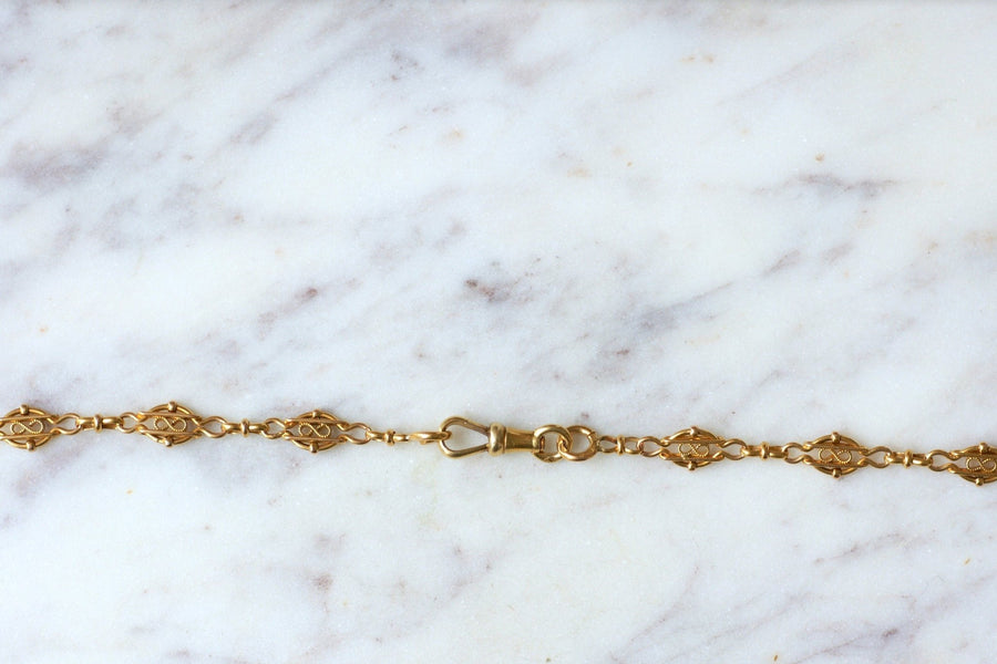 Antique yellow gold filigree necklace - Galerie Pénélope