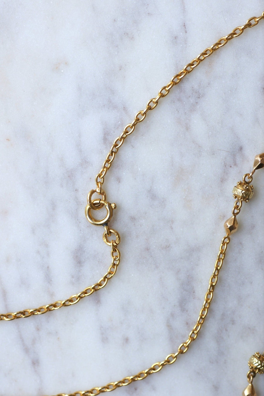 Long necklace, antique three gold chain - Galerie Pénélope