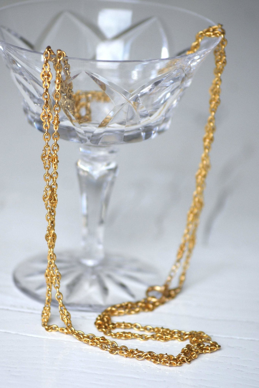 Long necklace, antique gold watch chain - Penelope Gallery