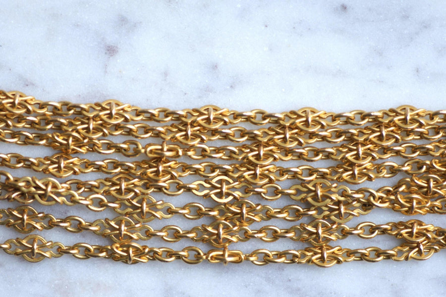 Long necklace, antique gold watch chain - Penelope Gallery