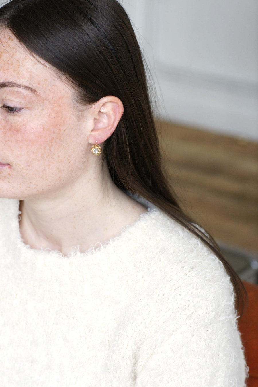 Dormeuses アンティークカット ダイヤモンド クッション 1.40カラット - Penelope Gallery