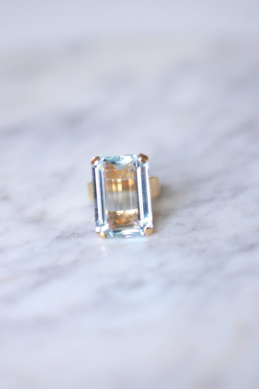 ヴィンテージ アクアマリン カクテルリング 15Cts ピンク