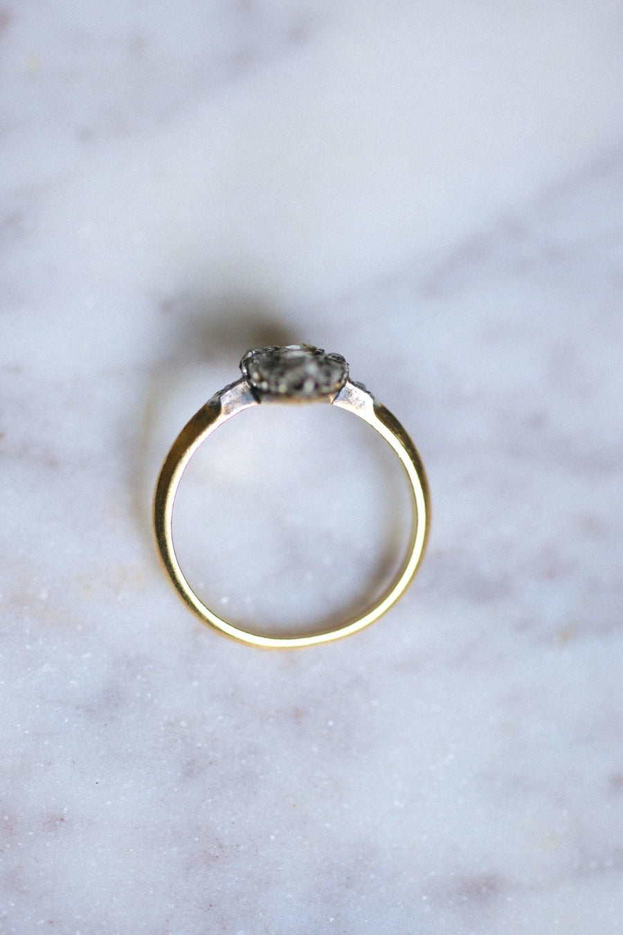 Victorian Marquise ring with diamond on gold and silver - Galerie Pénélope