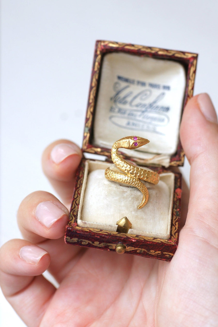 品質のいい Vintage リング指輪 練り香水入れ ゴールド スネーク 蛇