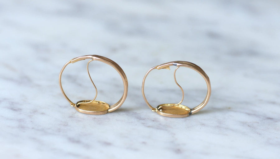 エナメルの花のピアス - Galerie Pénélope