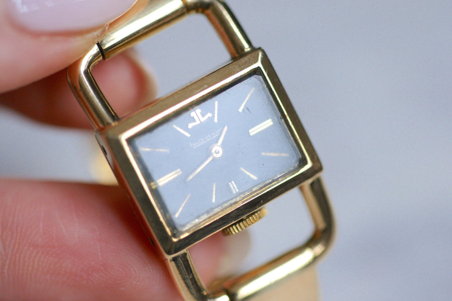 Etrier Jaeger LeCoultre for Hermès Women's all-gold mechanical watch, 1970s - Galerie Pénélope