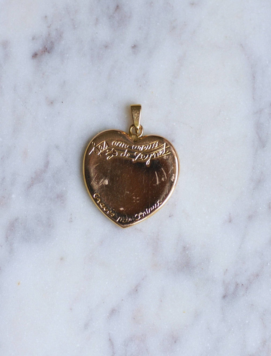 Peynet's Lover's heart pendant in gold - Galerie Pénélope