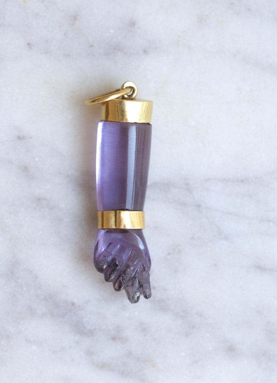 フィガハンドペンダント Amethyst on Gold - ペネロペギャラリー