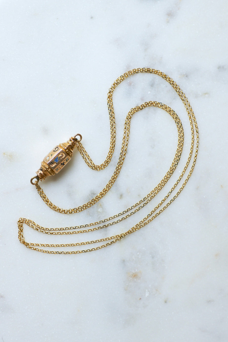Collier Or Jaune Fermoir Barillet Emaillé - Galerie Pénélope