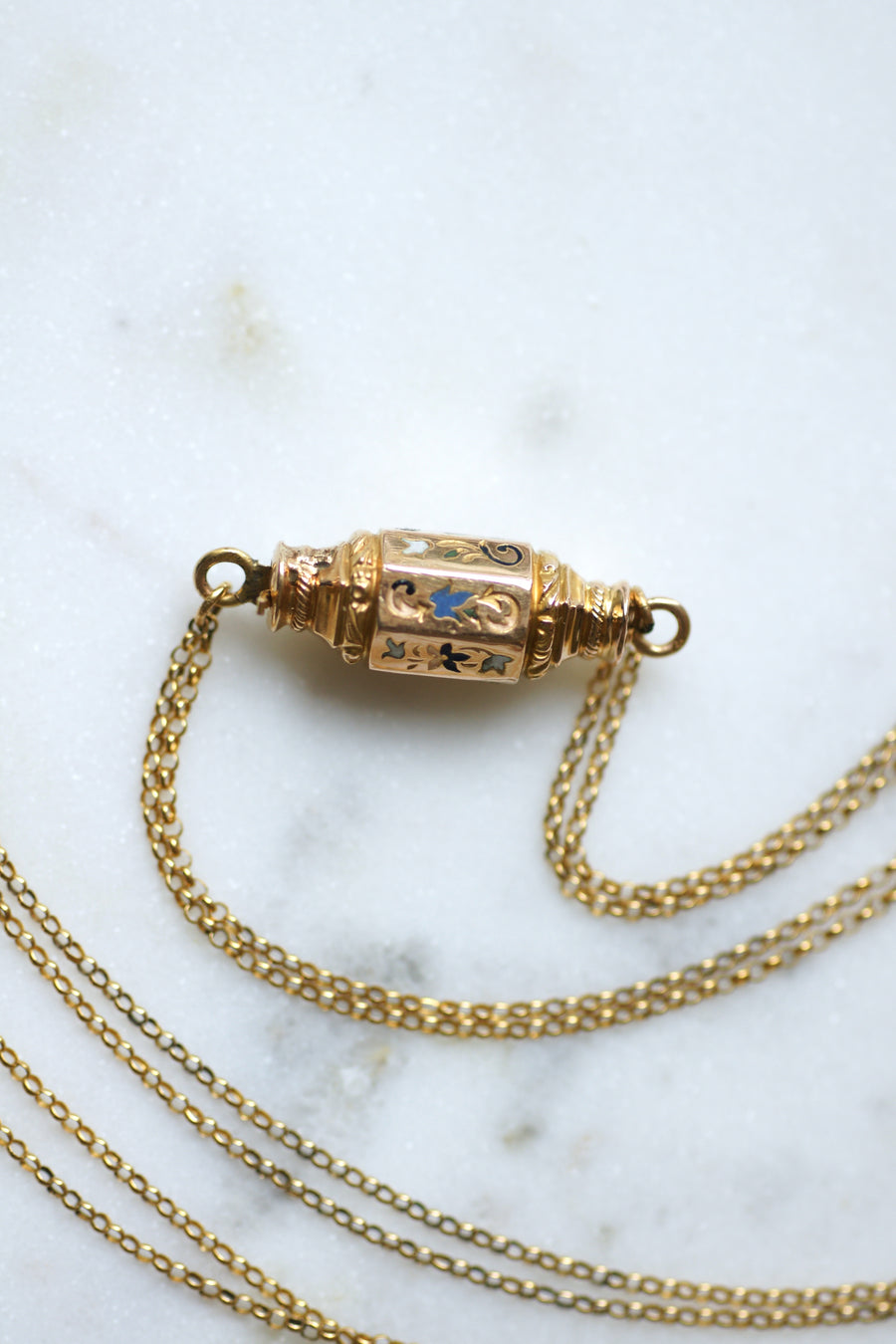 Collier Or Jaune Fermoir Barillet Emaillé - Galerie Pénélope