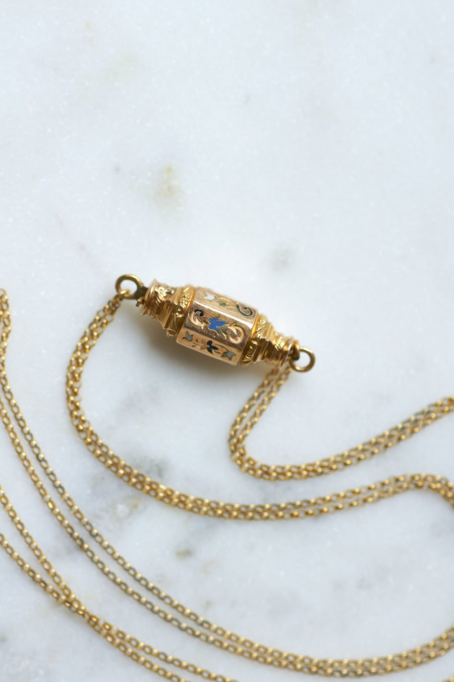 Collier Or Jaune Fermoir Barillet Emaillé - Galerie Pénélope