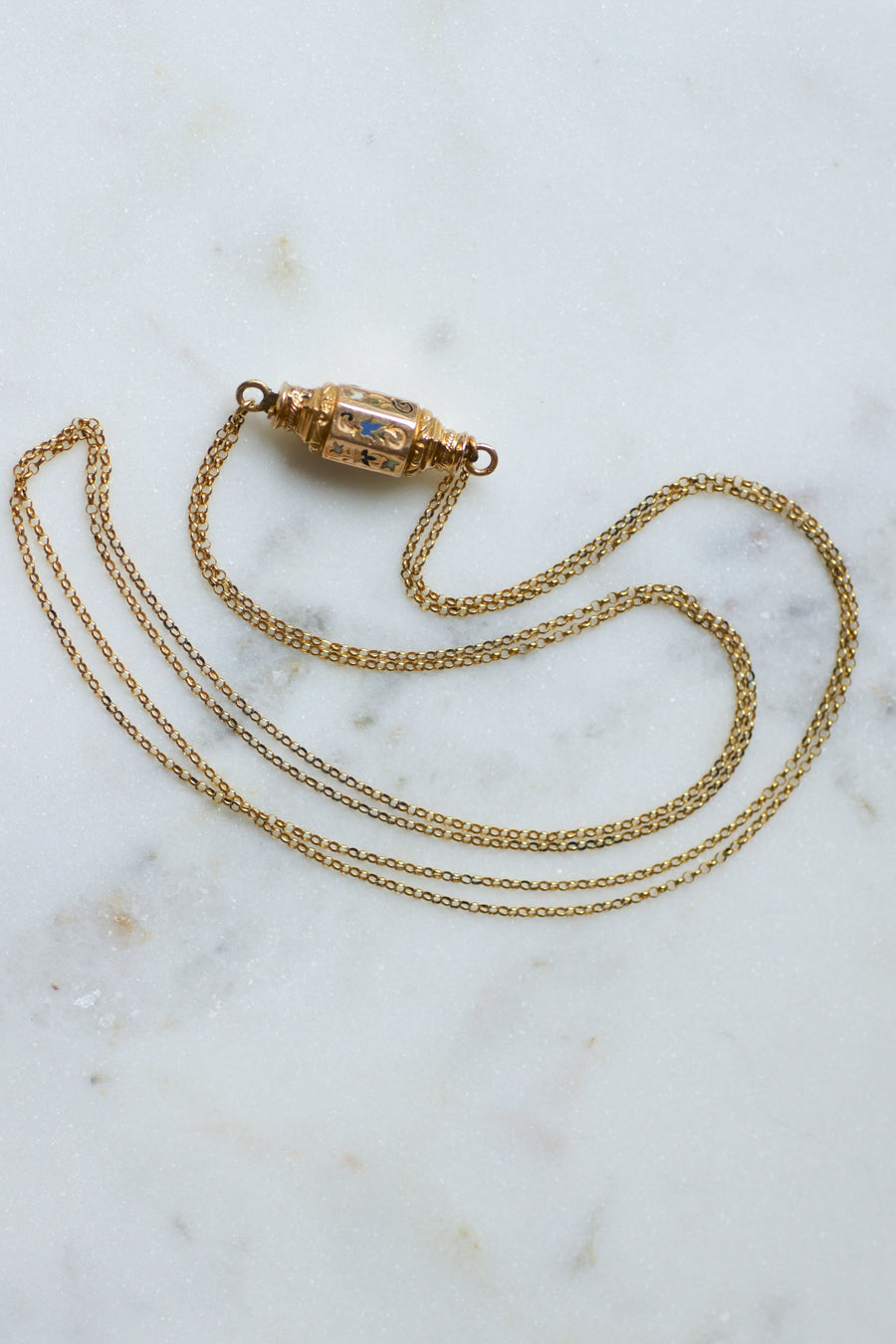 Collier Or Jaune Fermoir Barillet Emaillé - Galerie Pénélope