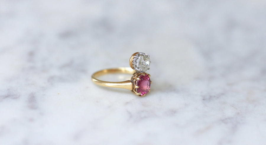 Bague aigrette diamant et tourmaline rose - Galerie Pénélope