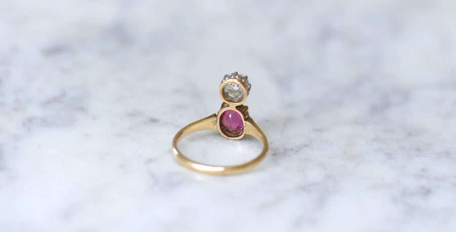 Bague aigrette diamant et tourmaline rose - Galerie Pénélope