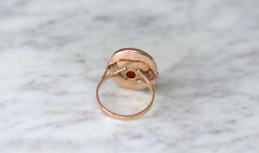 Bague Ancienne Intaille Cornaline sur Or Rose - Galerie Pénélope