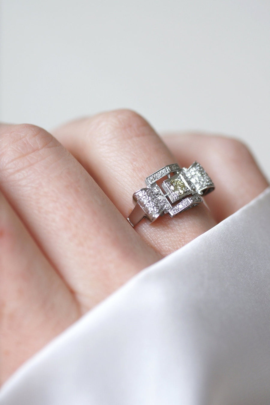 Bague Art Deco Géométrique Diamant - Galerie Pénélope