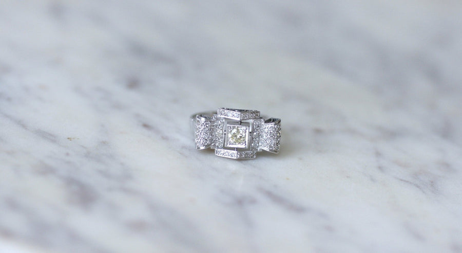 Bague Art Deco Géométrique Diamant - Galerie Pénélope