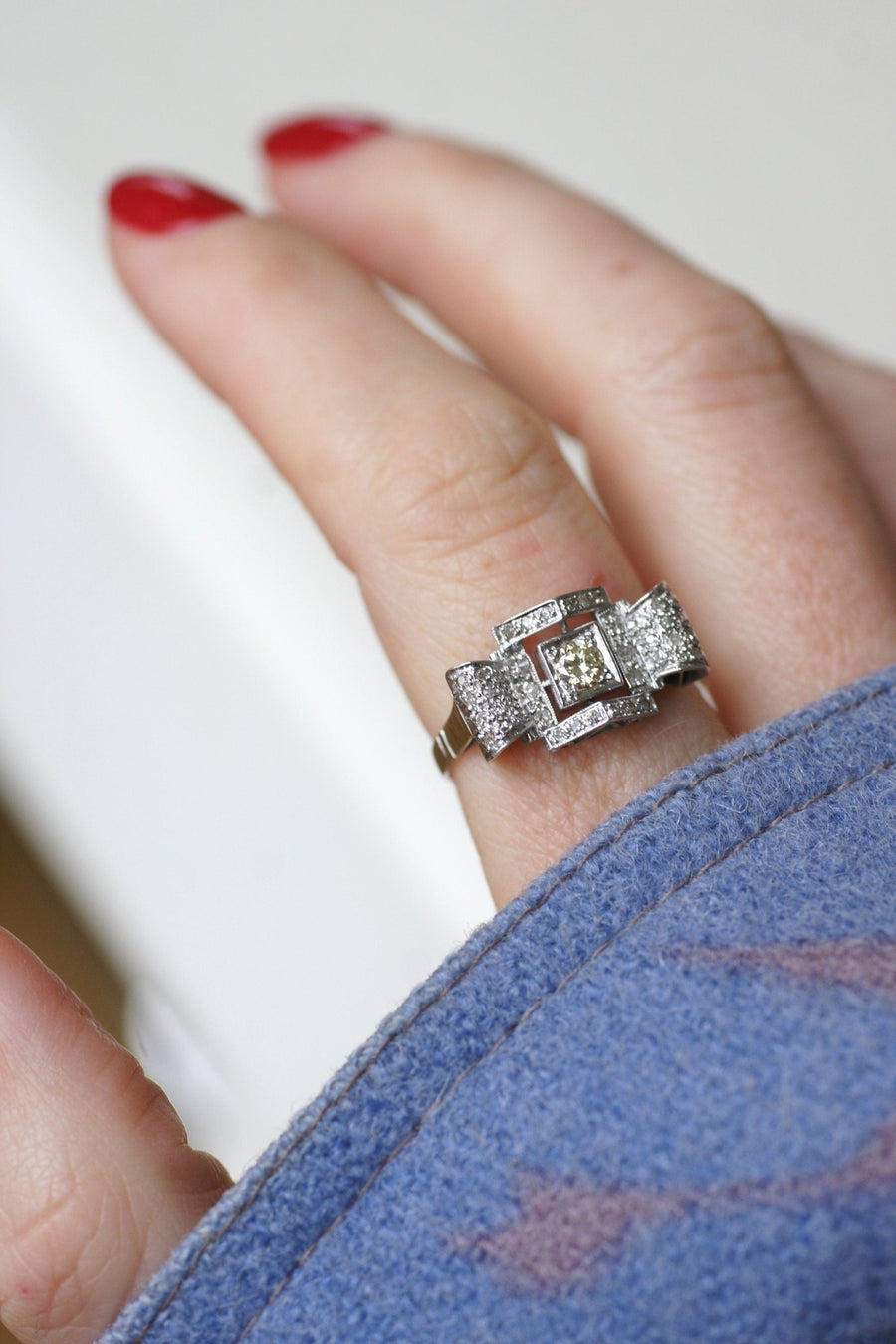 Bague Art Deco Géométrique Diamant - Galerie Pénélope