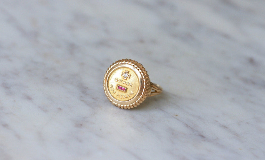 Bague Augis Vintage Or Jaune et Diamant T51 - Galerie Pénélope