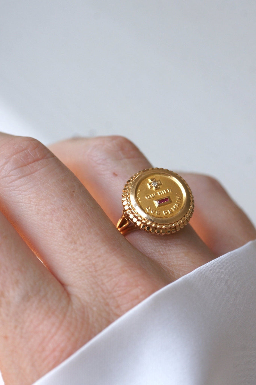 Bague Augis Vintage Or Jaune et Diamant T51 - Galerie Pénélope