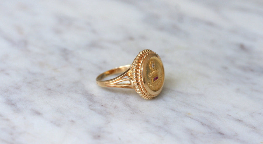 Bague Augis Vintage Or Jaune et Diamant T51 - Galerie Pénélope