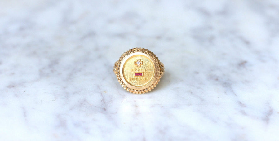 Bague Augis Vintage Or Jaune et Diamant T54 - Galerie Pénélope