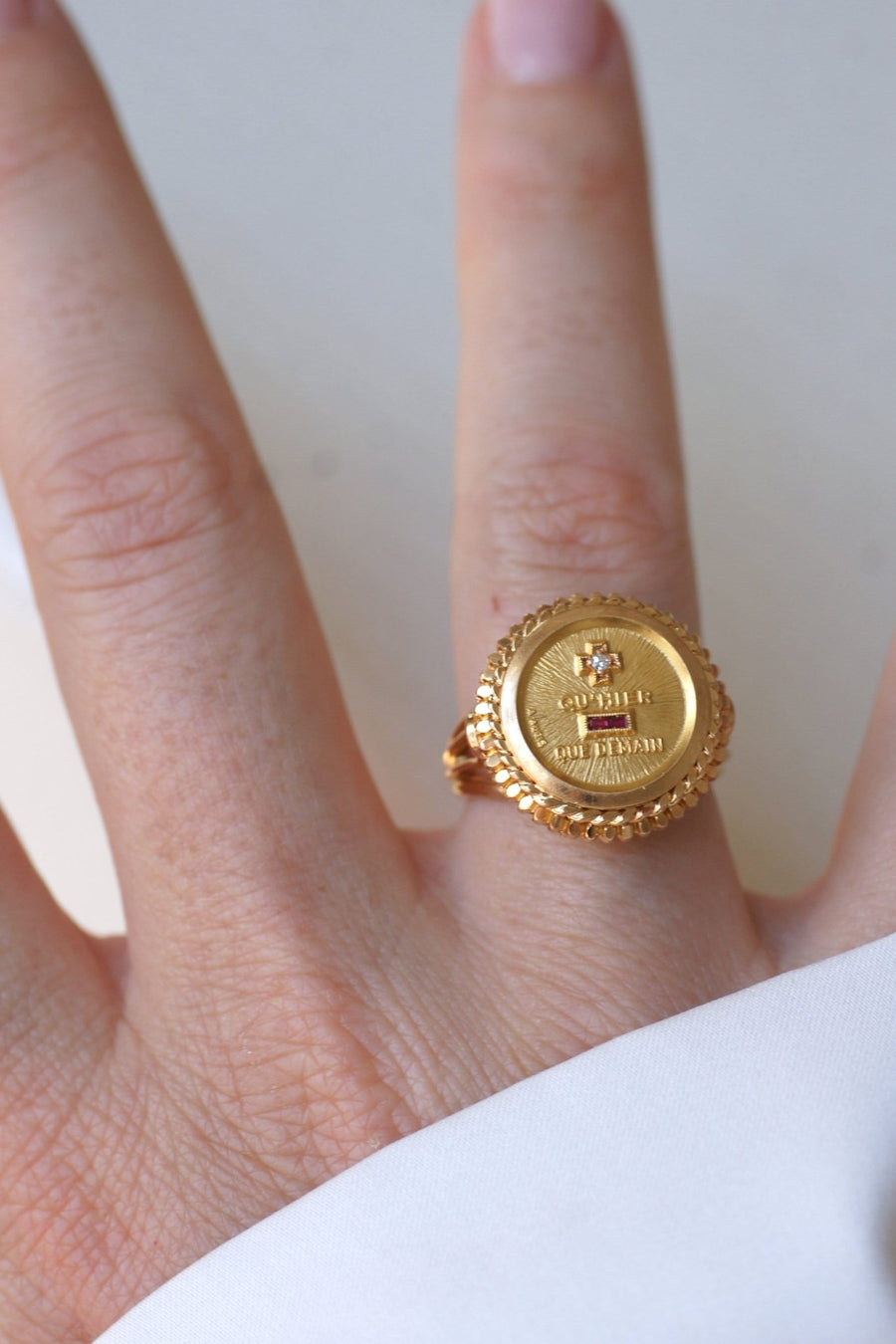 Bague Augis Vintage Or Jaune et Diamant T54 - Galerie Pénélope