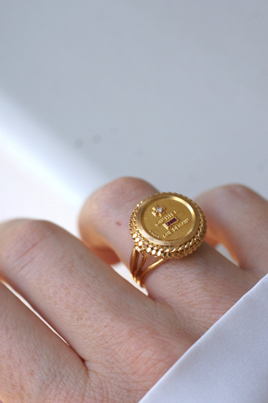 Bague Augis Vintage Or Jaune et Diamant T54 - Galerie Pénélope