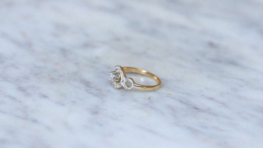 Bague Belle Epoque Infini Diamants sur Or et Platine - Galerie Pénélope