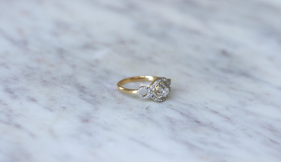 Bague Belle Epoque Infini Diamants sur Or et Platine - Galerie Pénélope