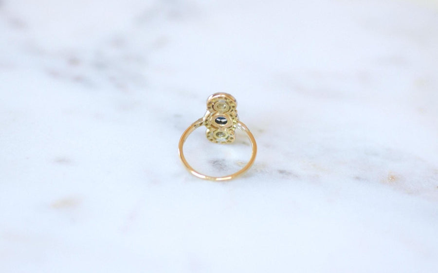 Bague Belle Epoque Saphir 1,18 Cts et Diamants - Galerie Pénélope