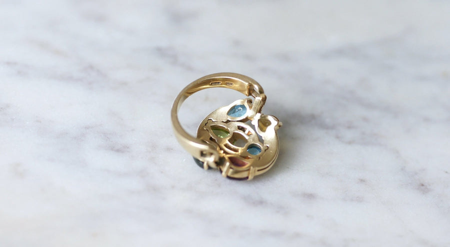 Bague Bvlgari Astrale or jaune, pierres fines et diamants - Galerie Pénélope