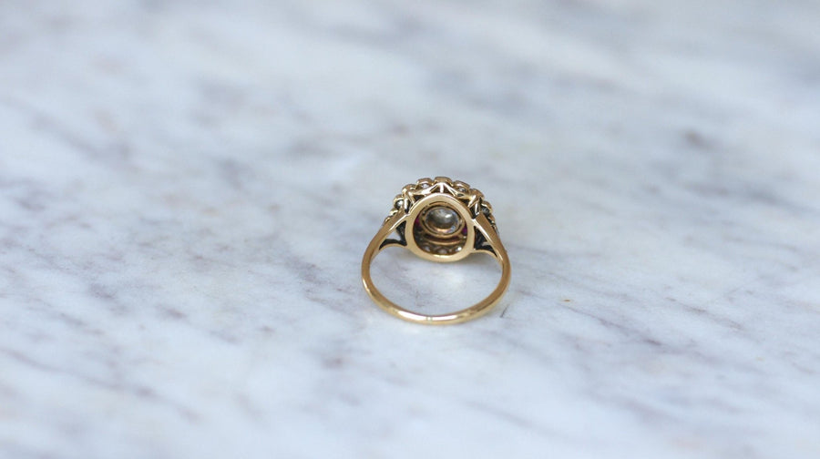 Bague Cible Belle Epoque Diamants et Rubis Calibrés - Galerie Pénélope