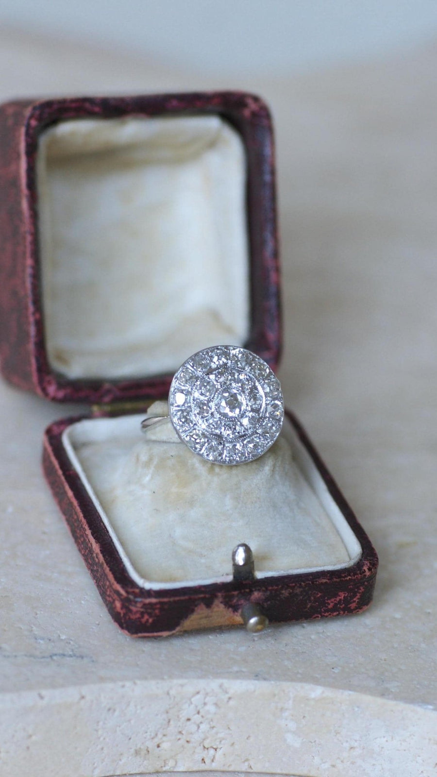 Bague Cible Ronde Art Deco Diamants 1,60 Cts - Galerie Pénélope