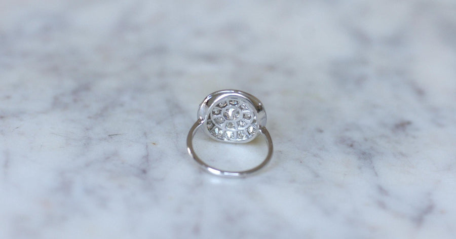 Bague Cible Ronde Art Deco Diamants 1,60 Cts - Galerie Pénélope