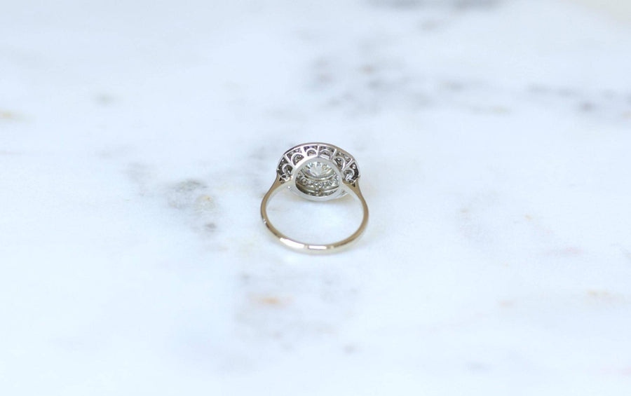 Bague Cible Ronde Art Deco Diamants 1,97 Cts - Galerie Pénélope