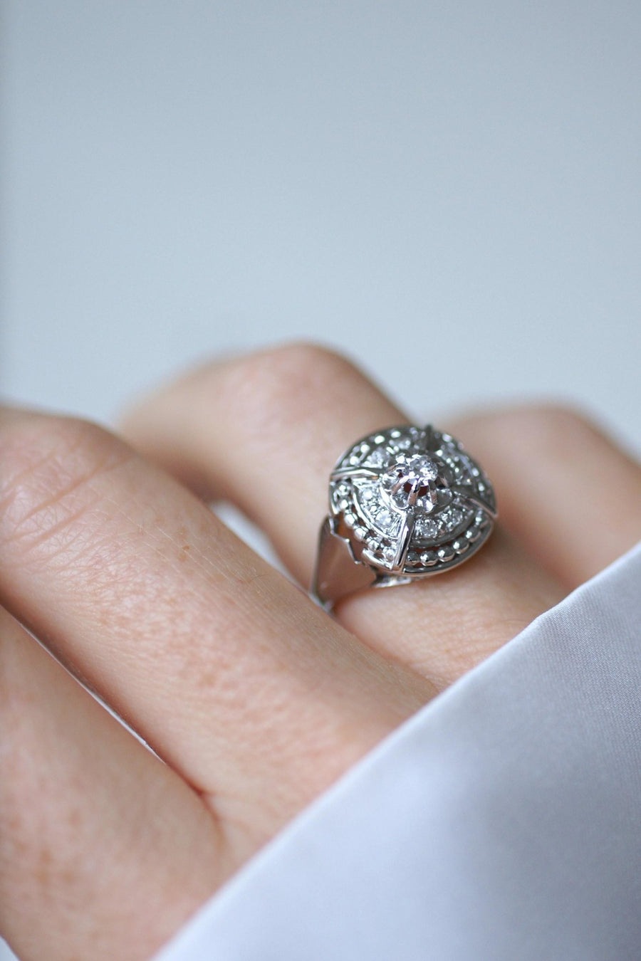 Bague Dôme Art Deco Diamants - Galerie Pénélope