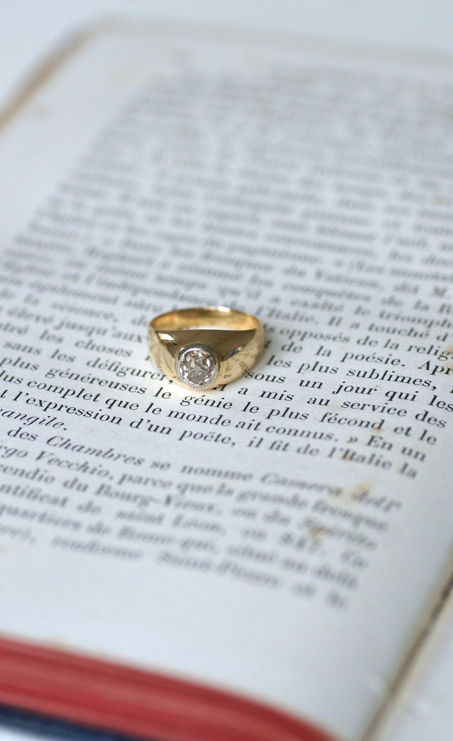 Bague Jonc Or et Diamant Taille Ancienne - Galerie Pénélope