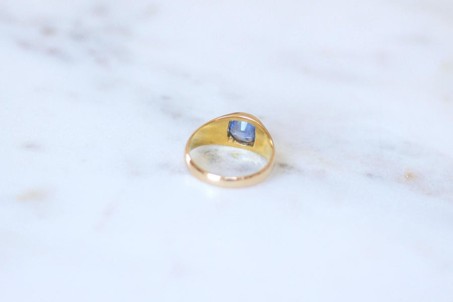 Bague Jonc Saphir de Ceylan 1,30 Cts sur Or Jaune - Galerie Pénélope