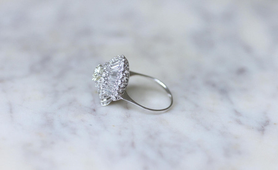 Bague Jupe Diamant Baguette 3.34 Cts Or Blanc - Galerie Pénélope