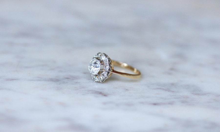 Bague Marguerite Diamants Coussin 1.68 Cts - Galerie Pénélope