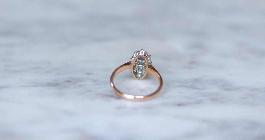 Bague Marquise Diamants Or Rose et Platine - Galerie Pénélope